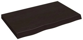 sötétbarna kezelt tömör tölgyfa fali polc 80x50x(2-6) cm