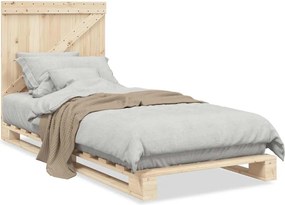 vidaXL tömör fenyőfa ágykeret fejtámlával 90 x 200 cm
