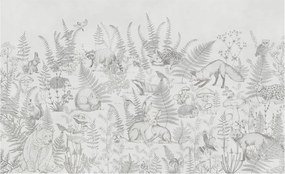 Flizelin tapéta Divatos 3D fali ragasztó Erdei állatok 416x254 Ragasztó