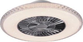 TRIO R62412106 HARSTAD Ventilátoros lámpa Ezüst LED IP20