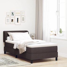 Boxspring Ágy Matrac Nélkül Sötétbarna 100x200 cm Szövet