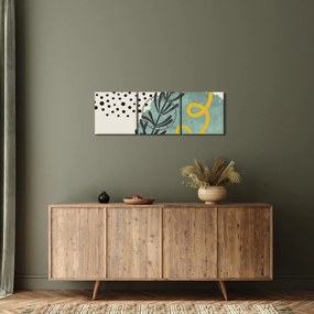 Kép - Absztrakt lapok N⁰1 (órával) (90x30 cm)