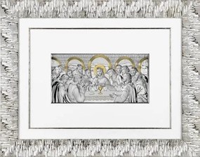 Nagy ezüst kép Utolsó vacsora Gravírozás Ingyen! AE0290/3Q