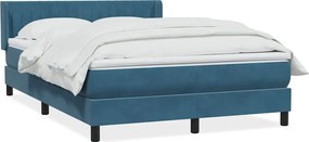 vidaXL sötétkék bársony rugós ágy matraccal 140x210 cm