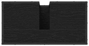 Fürdőszobai mosdószekrény Fekete tölgy 65 x 33 x 60 cm Faanyag