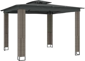 vidaXL antracitszürke szövet dupla tetős pavilon 2,94 x 2,94 m