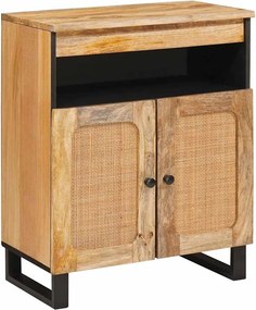 vidaXL Széf tárolóval ajtóval Barna 60 x 33 x 75 cm Tömör Mangófát