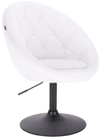 HC8516N Fehér modern műbőr szék fekete lábbal