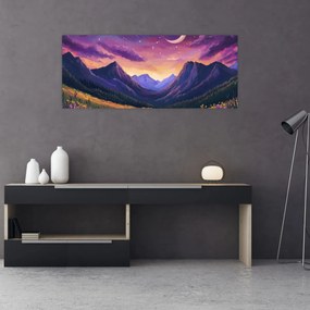 Kép - Lila táj (120x50 cm)