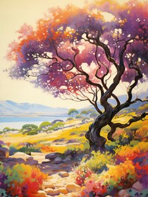 Poszter 75x100cm Színes alkonyat a völgy felett