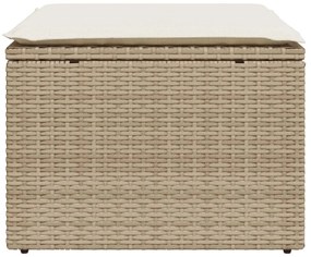 bézs polyrattan kerti szék párnával 55 x 55 x 37 cm