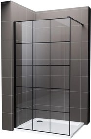 Hagser Agatha zuhanykabin fal walk-in 120 cm fekete matt üveg/átlátszó üveg HGR13000022