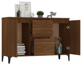 barna tölgy színű szerelt fa tálalószekrény 104 x 35 x 70 cm