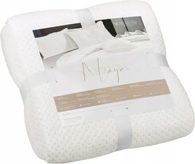 Dekoratív ágytakaró Maya 160x220 velúr steppelt krémszínű