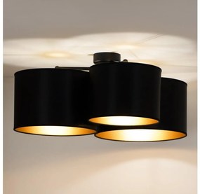 Duolla - Felületre szerelhető csillár ROLLER TRIO SHINY 3xE27/15W/230V fekete/arany