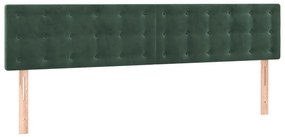 sötétzöld bársony LED-es fejtámla 180x5x78/88 cm