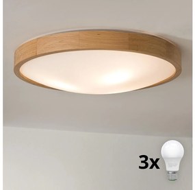 Brilagi - LED mennyezeti lámpa CARVALHO SLIM 3xE27/60W/230V tölgy pr. 47 cm