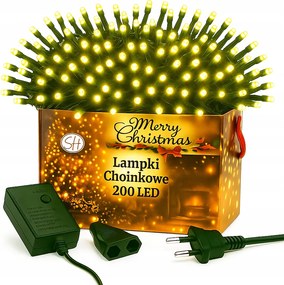 KarĂĄcsonyfa LĂĄmpĂĄk 200 Led 230V 12m FehĂ©r 8 ĂŒzemmĂłd karĂĄcsonyi fĂ©nyek