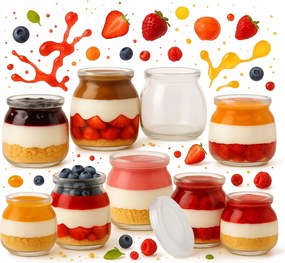 20x Desszerttartók 100ml Üveg tároló Desszert pohár Desszert