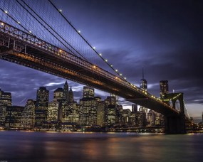 Poszter 50x40cm Brooklyn híd és Alsó-Manhattan panoráma alkonyatkor 3