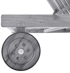 Szürke tömör akácfa kerti napozóágy párnával