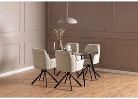 Bézs kárpitozott karfás étkezőfotel szett 2 db-os Glenda – Actona