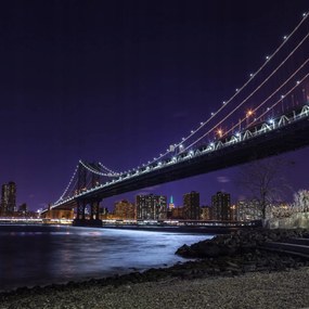 Poszter 80x80cm Manhattan híd és Alsó-Manhattan panoráma, Assaf Frank