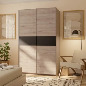 BERNO ruhásszekrény, 120 cm | Jackson hickory tölgy + Antracit