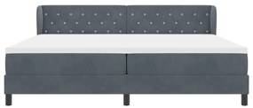 Boxspring Ágy Matraccal Sötétszürke 200x200 cm Velvet