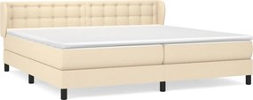 vidaXL krémszínű szövet rugós ágy matraccal 200 x 200 cm