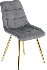 Krzesło CARO Szare Welurowe