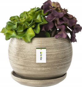 Kerámia kaspó Gömb 3 eco beton talppal