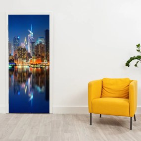 Fotótapéta ajtóra - Manhattan éjjel (95x205cm)