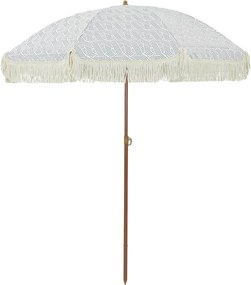 vidaXL Tengerparti napernyő Szürke és Fehér 160 x 160 x 196 cm