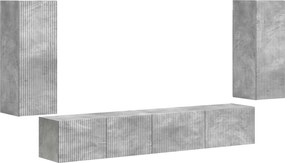 vidaXL TV szekrény garnitúra 4 pcs Beton Szürke Faanyag