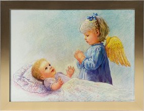 Vászonkép 35x45 Őrangyal Arany Keret