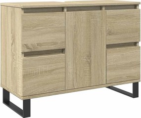 vidaXL sonoma tölgy színű szerelt fa mosdószekrény 80 x 33 x 60 cm