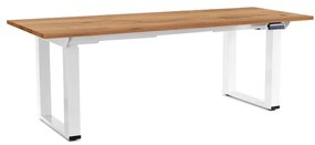 OfficeTech Strong állítható magasságú asztal 200 x 80 cm, fehér alap, craft tölgy