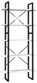 5 szintes fehér szerelt fa könyvszekrény 80 x 30 x 175 cm