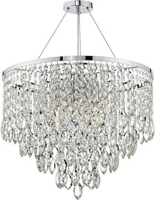 DAR LIGHTING PES0550 PESCARA Kristály Függesztett Lámpa Csiszolt Króm E14 IP20