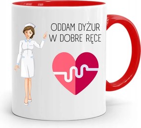 Piros Bögre Ápolónőnek Visszaadom Az Ügyeletet fényképes nyomattal