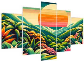 Kép - Színes naplemente (150x105 cm)