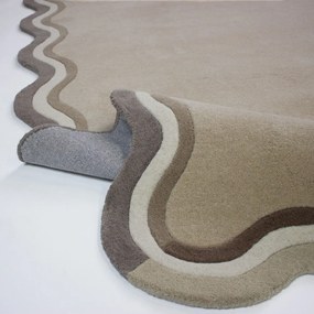 Natúr színű kézi szövésű gyapjú szőnyeg 160x230 cm Leo Scallop – Flair Rugs