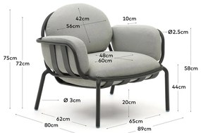 Szürke fém kerti fotel Joncols – Kave Home