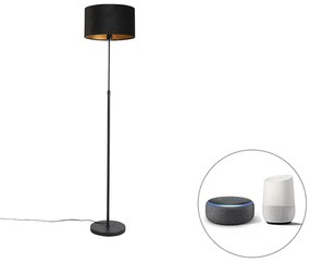 Okos állólámpa fekete fekete bársony árnyékolóval 35 cm, beleértve a Wifi A60-at - Parte