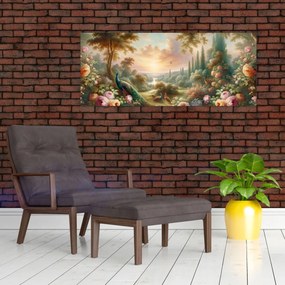 Kép - Pávák a kertben (120x50 cm)