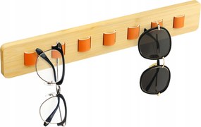 Bambusz Szemüvegtartó Akasztó Öntapadós 3M Bőr 7 Akasztó