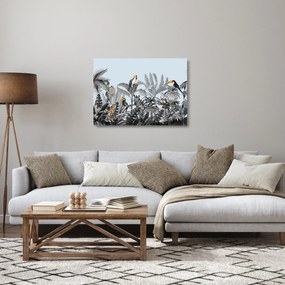Állatok képe egy trópusi erdőben (üvegen) (70x50 cm)