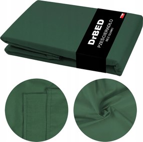 Gumi nélküli lepedő Pamut 220x200 cm Tartós Szín Palackos Zöld