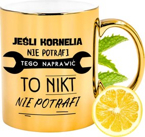 Prémium Arany Csillogó Bögre Kornéliának Ajándék Nyomtatott Fotóval